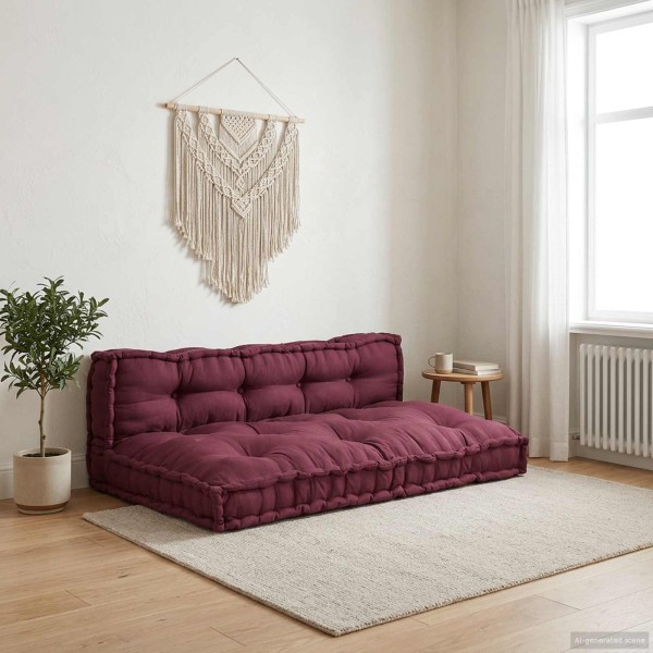 Modern sofa cushion 2 pcs. Fabric Mahogany