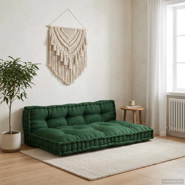 Modern sofa cushion 2 pcs. Fabric Green