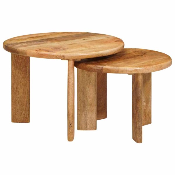 Folding coffee tables 2 pcs. Brown Ø 50 x 40 cm