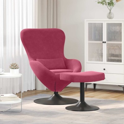 Egg chair with pouf Wine...