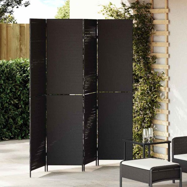 Room partition Black 195 x 180 cm polyrattan