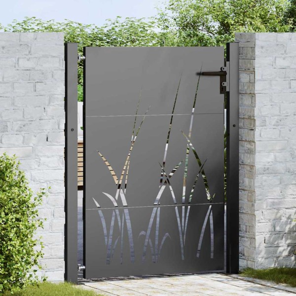 Garden gate with lock Black 110 x 155 cm
