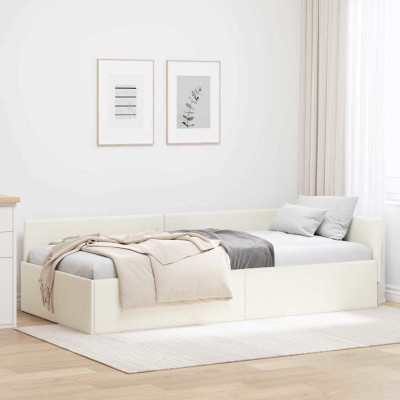 Corner bed frame Cream 80...