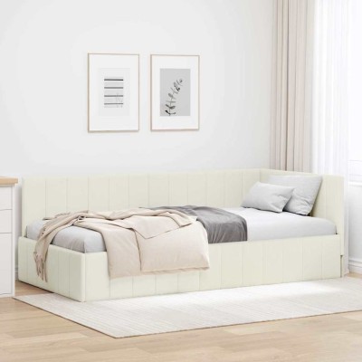 Corner bed frame Cream 90...