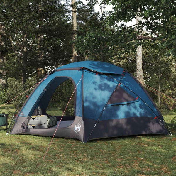 Dome tent with removable rain screen Blue for 8 people