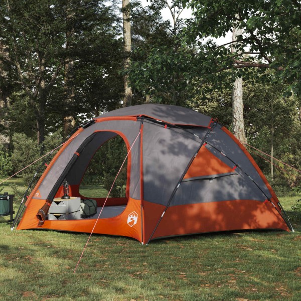 Dome tent with removable rain screen Gray and orange