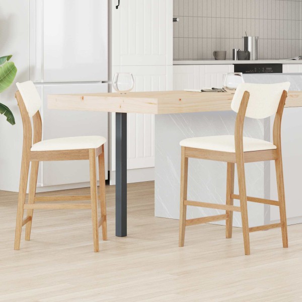 Dining chairs 2 pcs. Hard rubber tree Natural