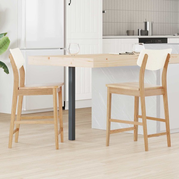 Dining chairs 2 pcs. Hard rubber tree Natural