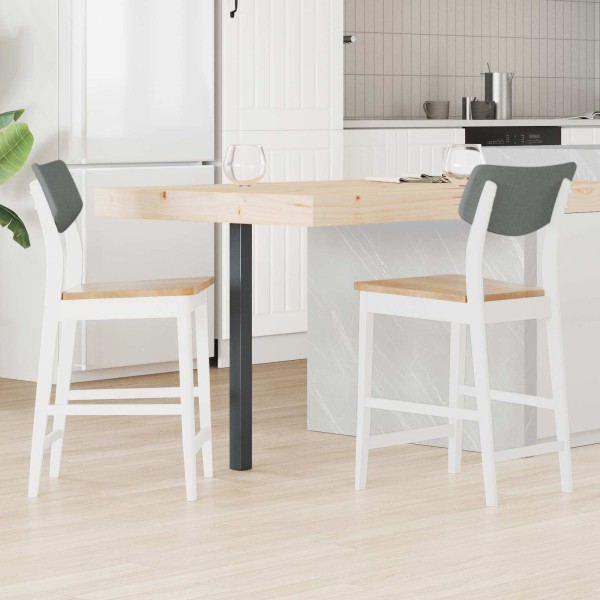 Dining chairs 2 pcs. Solid rubber tree White 48 x 49 x 95 cm