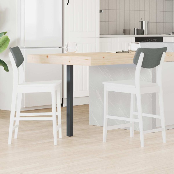 Dining chairs 2 pcs. Solid rubber tree White 48 x 49 x 95 cm