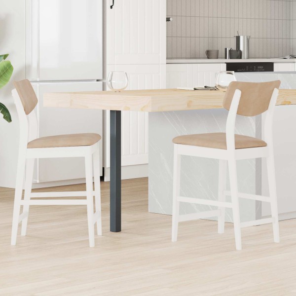 Dining chairs 2 pcs. Solid rubber tree White 48 x 49 x 95 cm