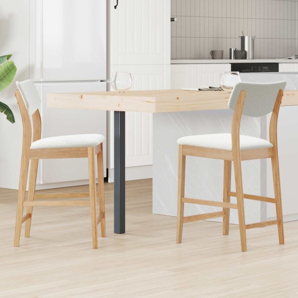 Dining chairs 2 pcs. Hard rubber tree Natural