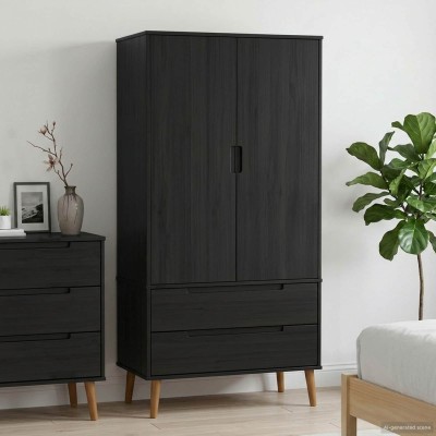 Wardrobe MOLDE Black 90 x...