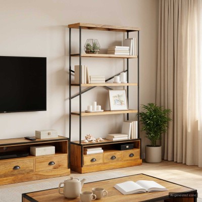 5-level bookcase Natural...