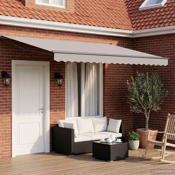 Electric retractable awning system Anthracite 4 x 2 m