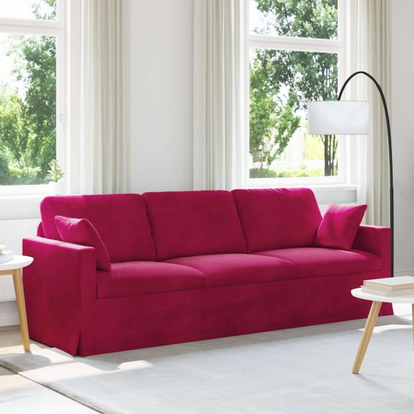 Sofa Vyno raudona 228 x 78 x 80 cm Aksomas