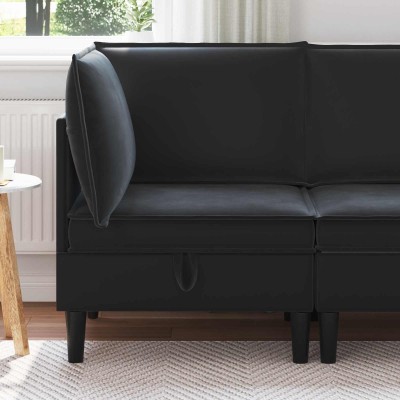 Sofa with storage Black Velvet