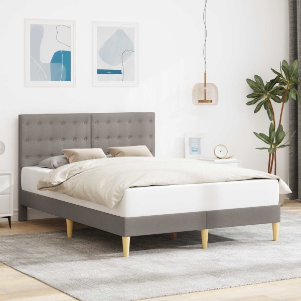 Bed frame with headboard Taupe 160 x 200 cm Fabric