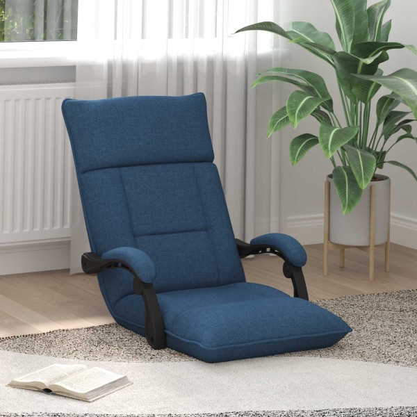 Adjustable floor armchair Blue Fabric
