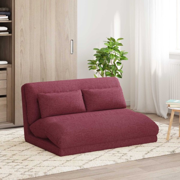 Adjustable floor armchair Wine red Fabric