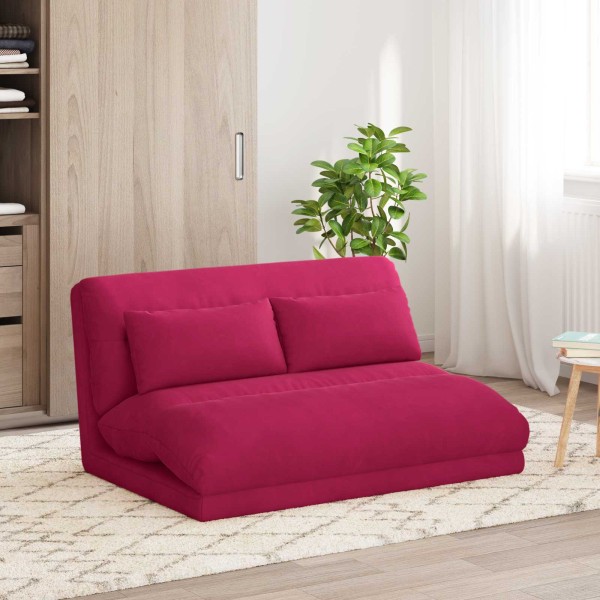 Adjustable floor armchair Wine red Velvet