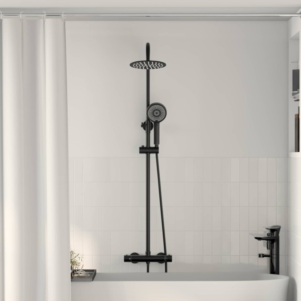 Thermal shower system set Black Stainless steel 201