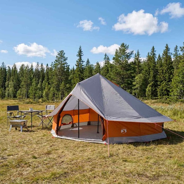 Tipi tent for 20 people Gray and orange