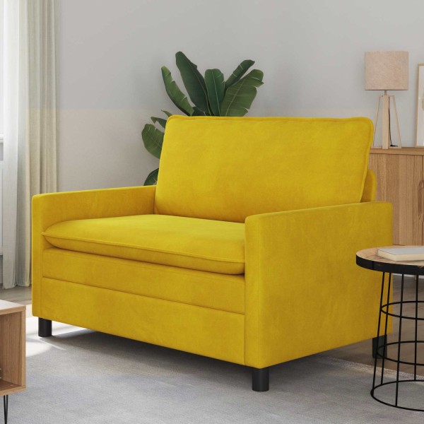 Sofa Yellow 126 x 81 x 87.5 cm Velvet