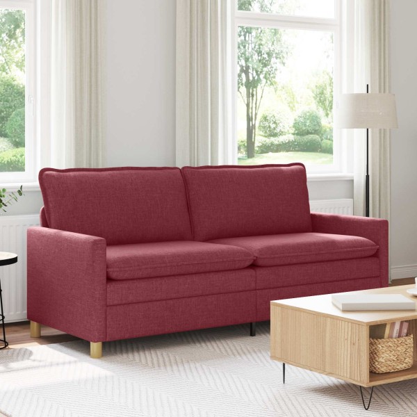 Sofa Wine red 196 x 81 x 87.5 cm Fabric