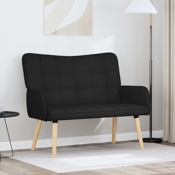 Dvitaškė sofa Juoda 115 x 61 x 87 cm Audinys