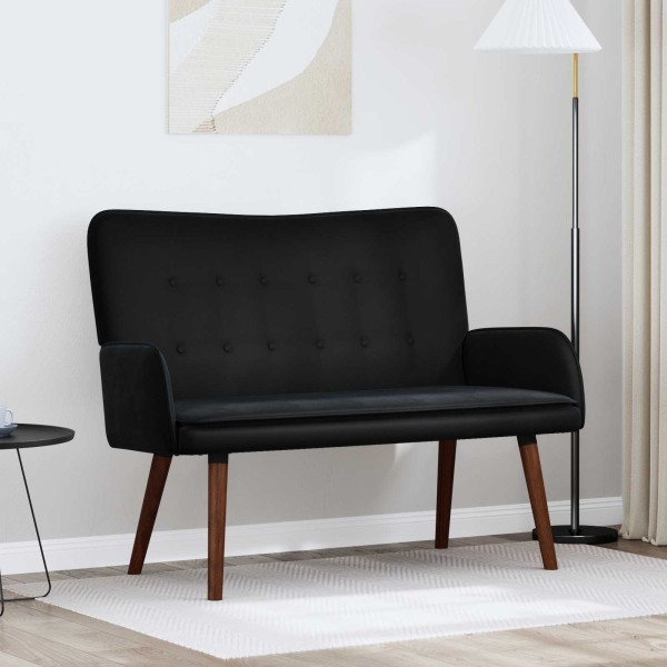 Two-point sofa Black 115 x 61 x 87 cm Velvet