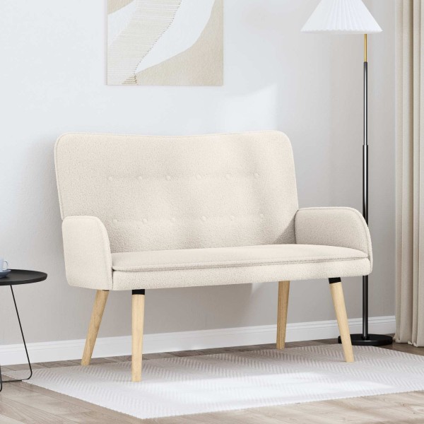 Dvitaškė sofa Kreminė 115 x 61 x 87 cm Bouclé