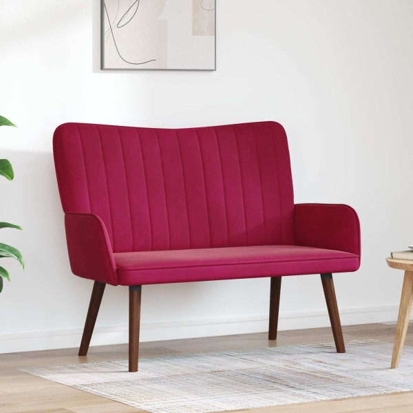 Two-point sofa Wine red 115 x 61 x 87 cm Velvet