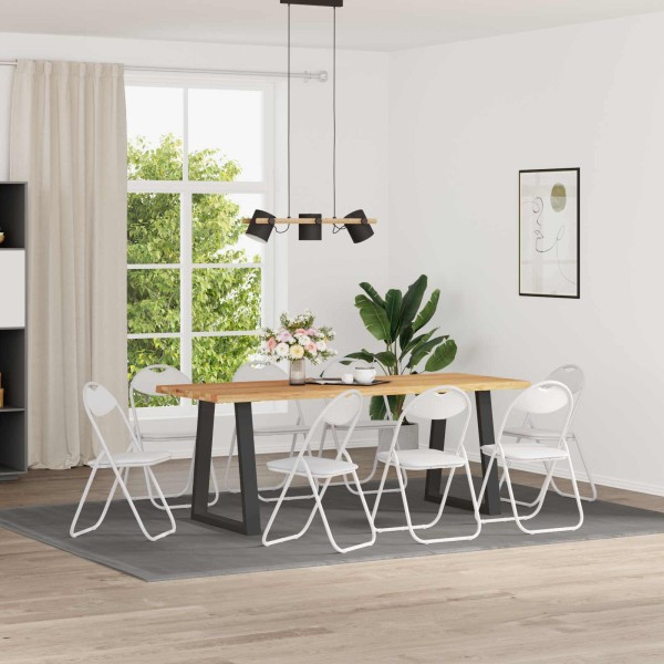 Folding chair 8 pcs. Artificial leather White 48 x 43.5 x 81 cm