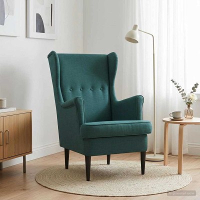 Armchair Dark green Fabric