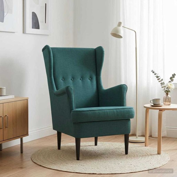 Armchair Dark green Fabric