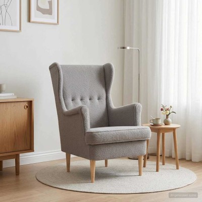 Armchair Light gray Bouclé
