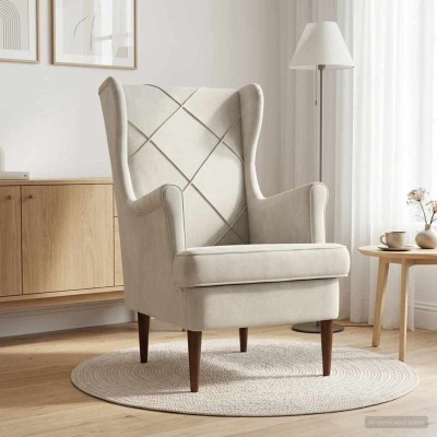 Armchair Cream Velvet