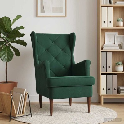 Armchair Dark green Velvet