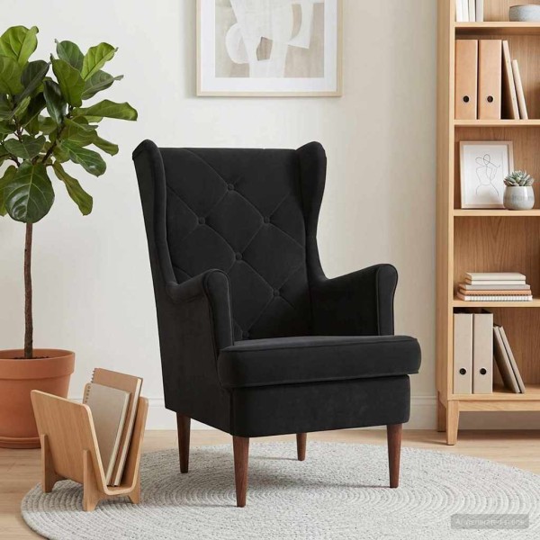 Armchair Black Velvet