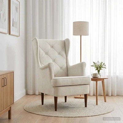 Armchair Cream Velvet