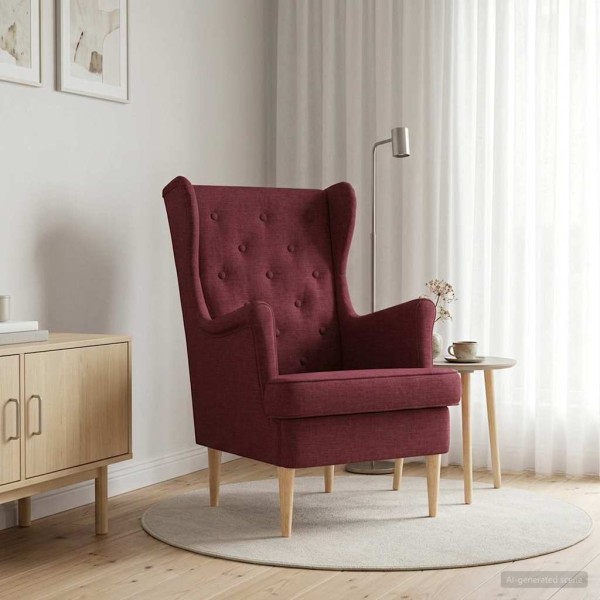 Armchair Wine red Fabric