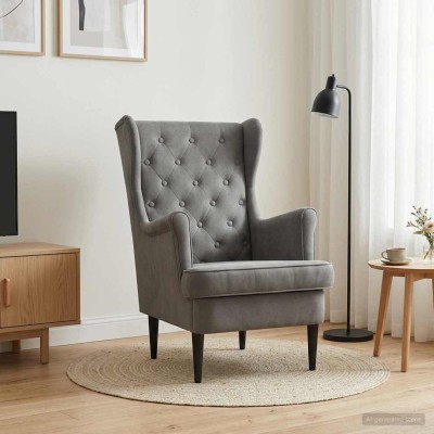 Armchair Dark gray velvet