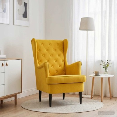Armchair Yellow Velvet
