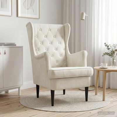 Armchair Cream Velvet