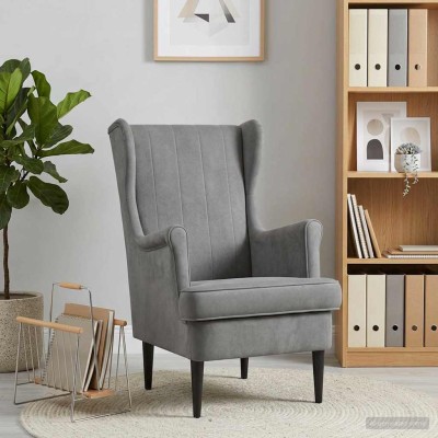 Armchair Dark gray velvet