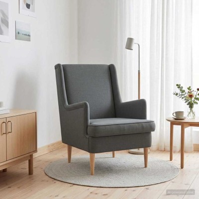 Armchair Dark gray Fabric