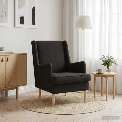Armchair Black Fabric