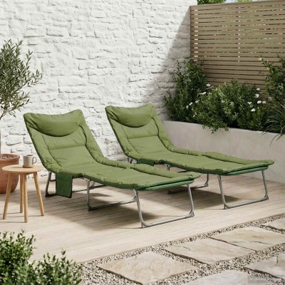 Folding sunbed with cushion...