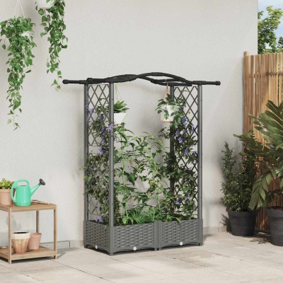 Raised bed with slats and...